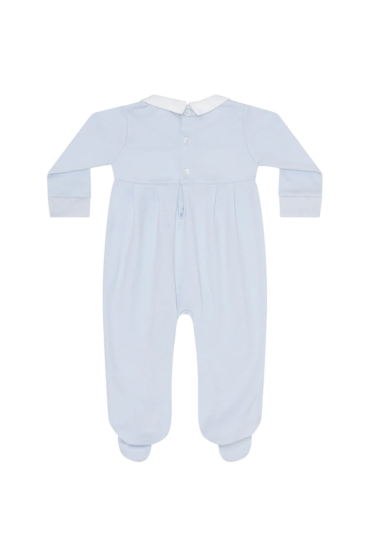 Blue Pumpkin Patch Embroidered Footie