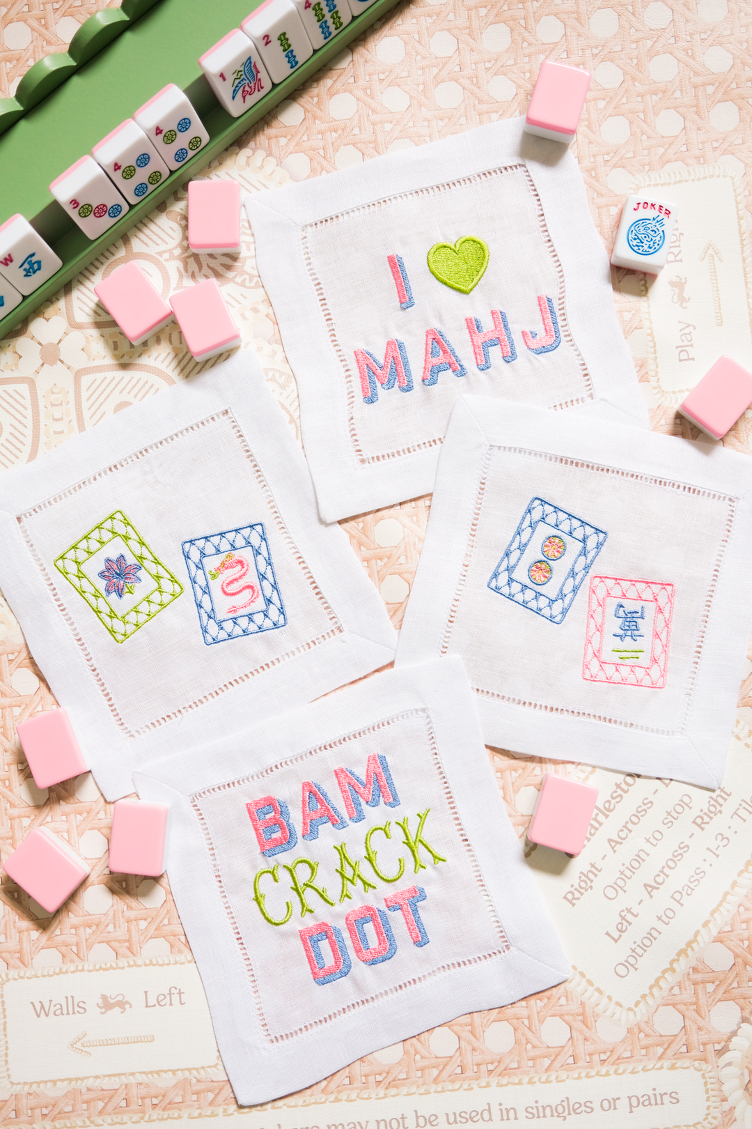 Customizable Mahjong Cocktail Napkins