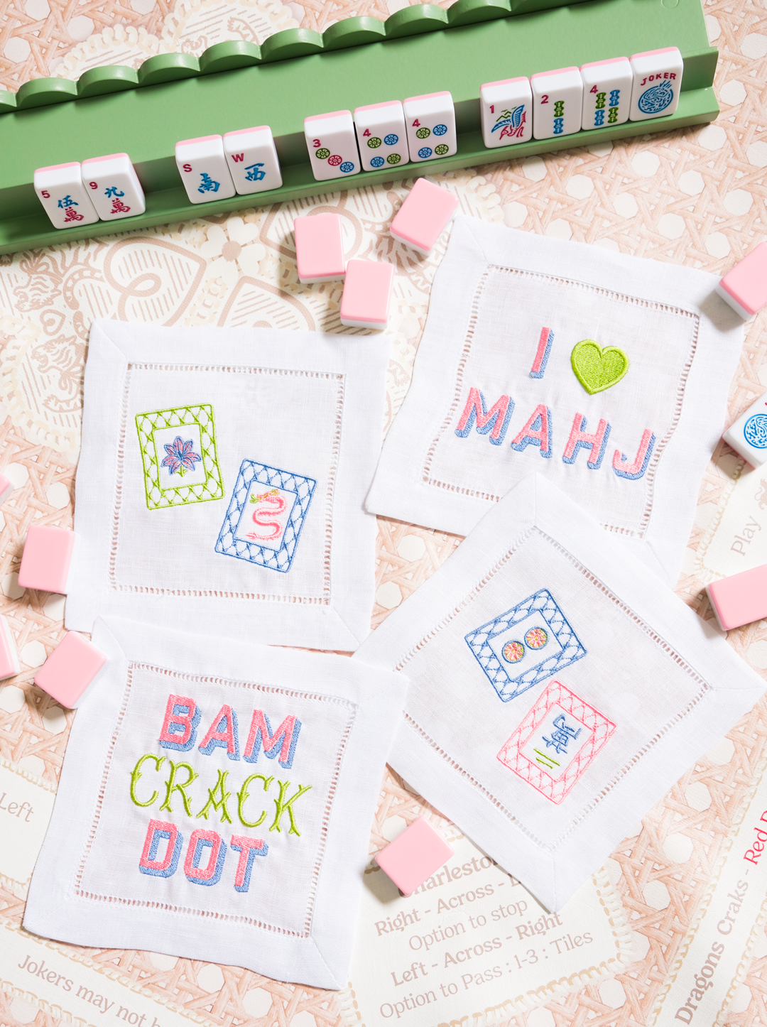 Customizable Mahjong Cocktail Napkins
