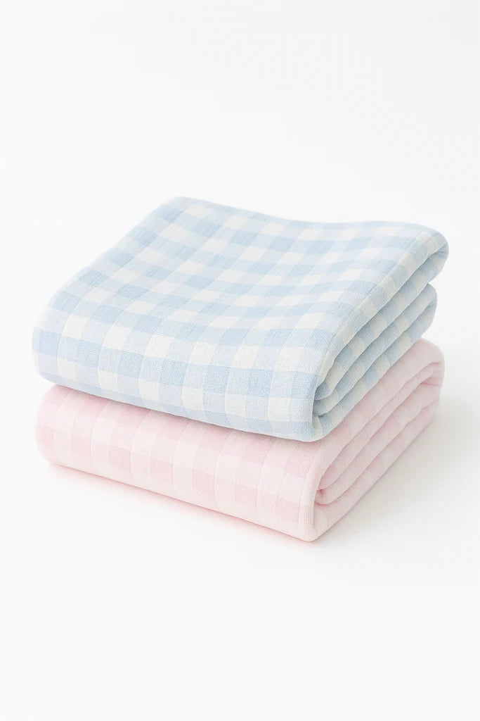 Gingham Check Baby Blanket