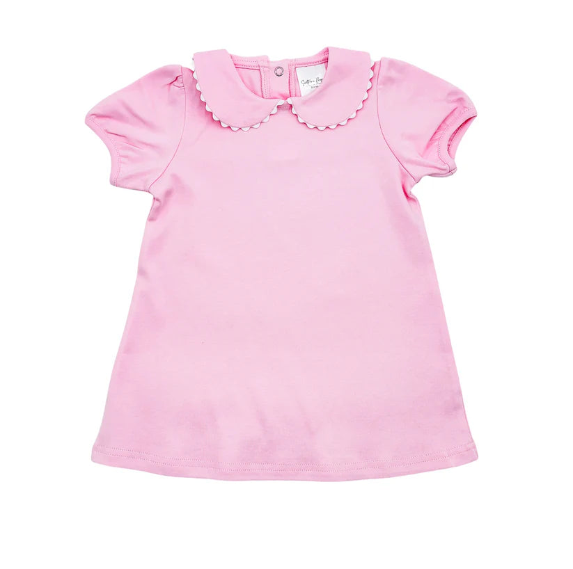 Girls Scalloped Collared Dress