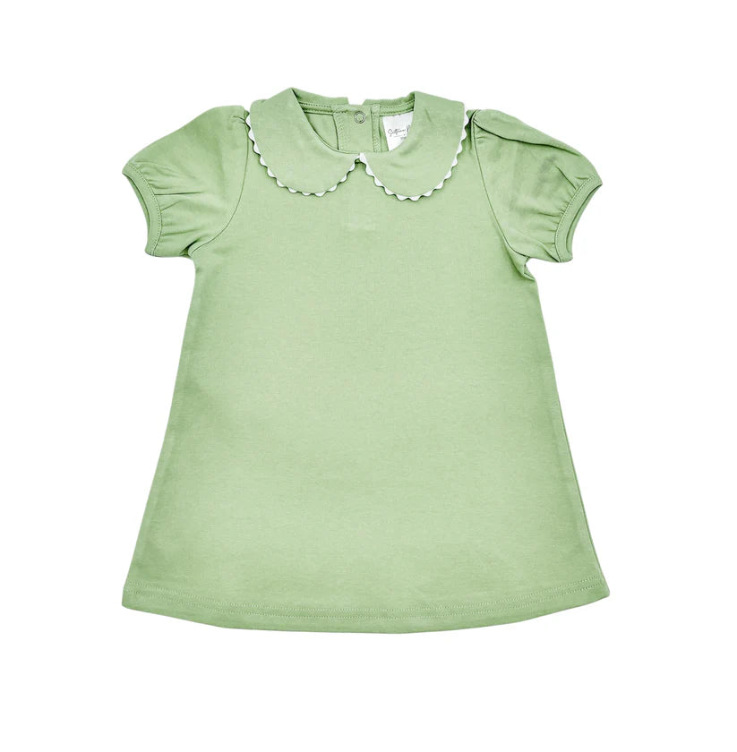 Girls Scalloped Collared Dress