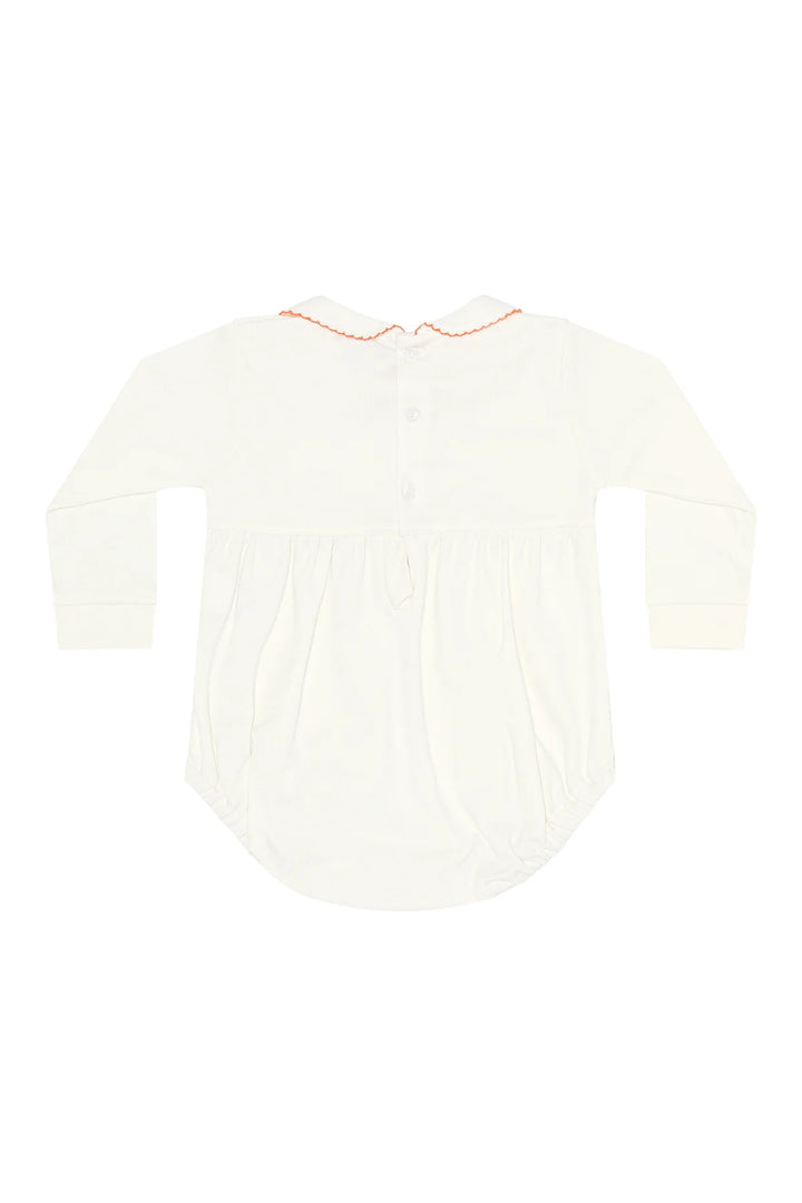 Ivory Pumpkin Patch Embroidered Bubble LS