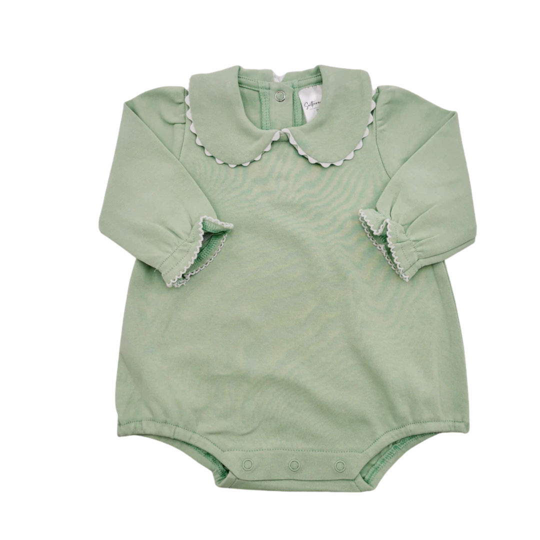 Scallop Collared Long Sleeve Bubble