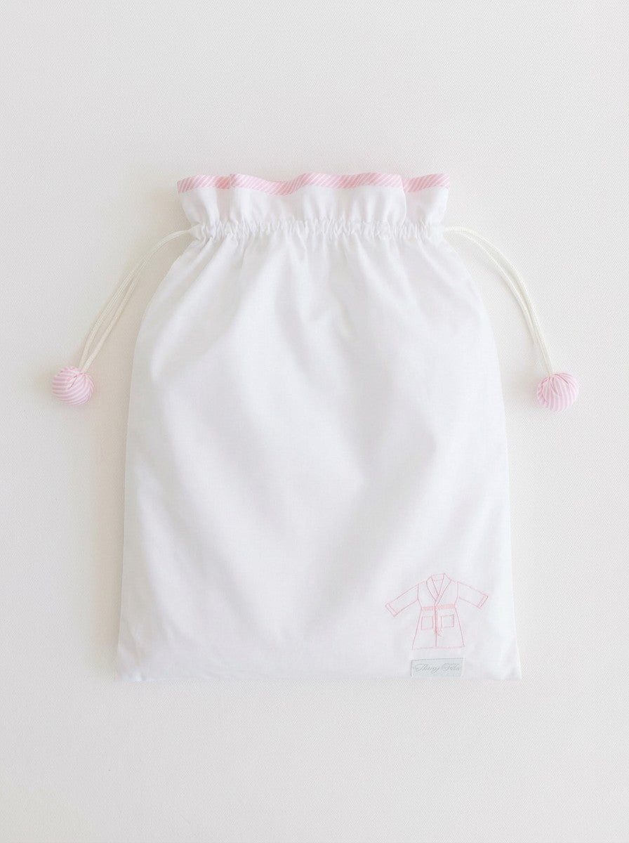 Women’s Luxe Bathrobe-Pink Pinstripe