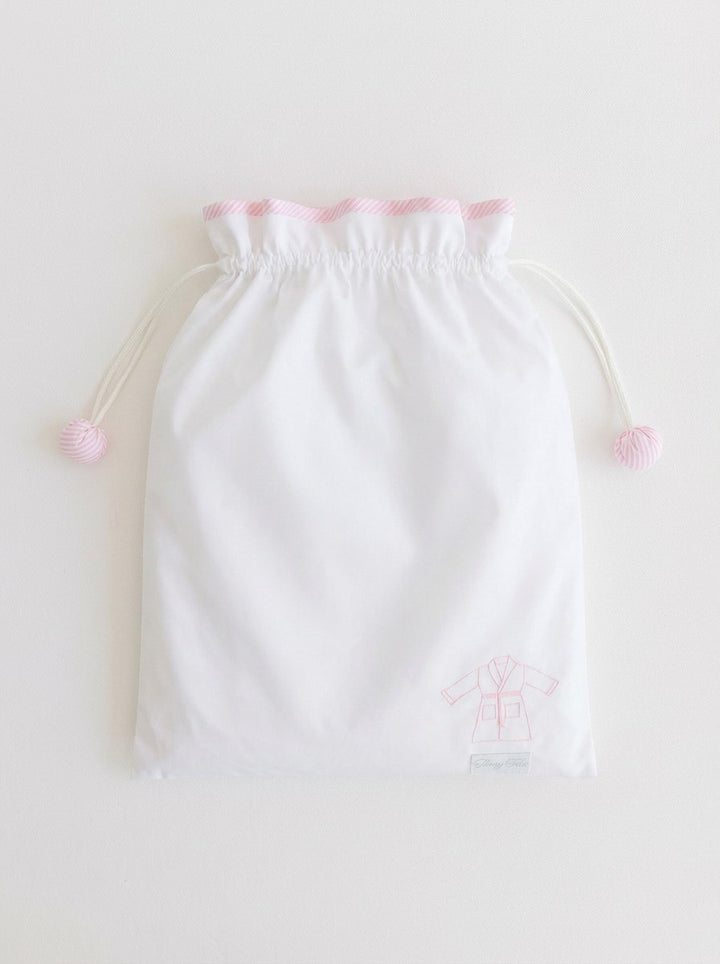 Women’s Luxe Bathrobe-Pink Pinstripe