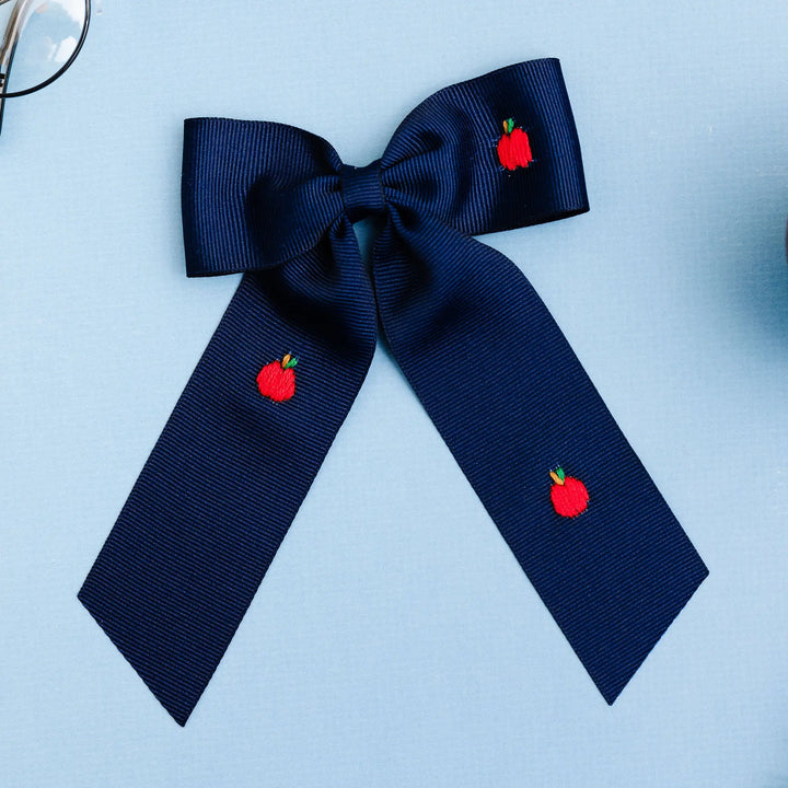 Hand Embroidered Back to School Bows