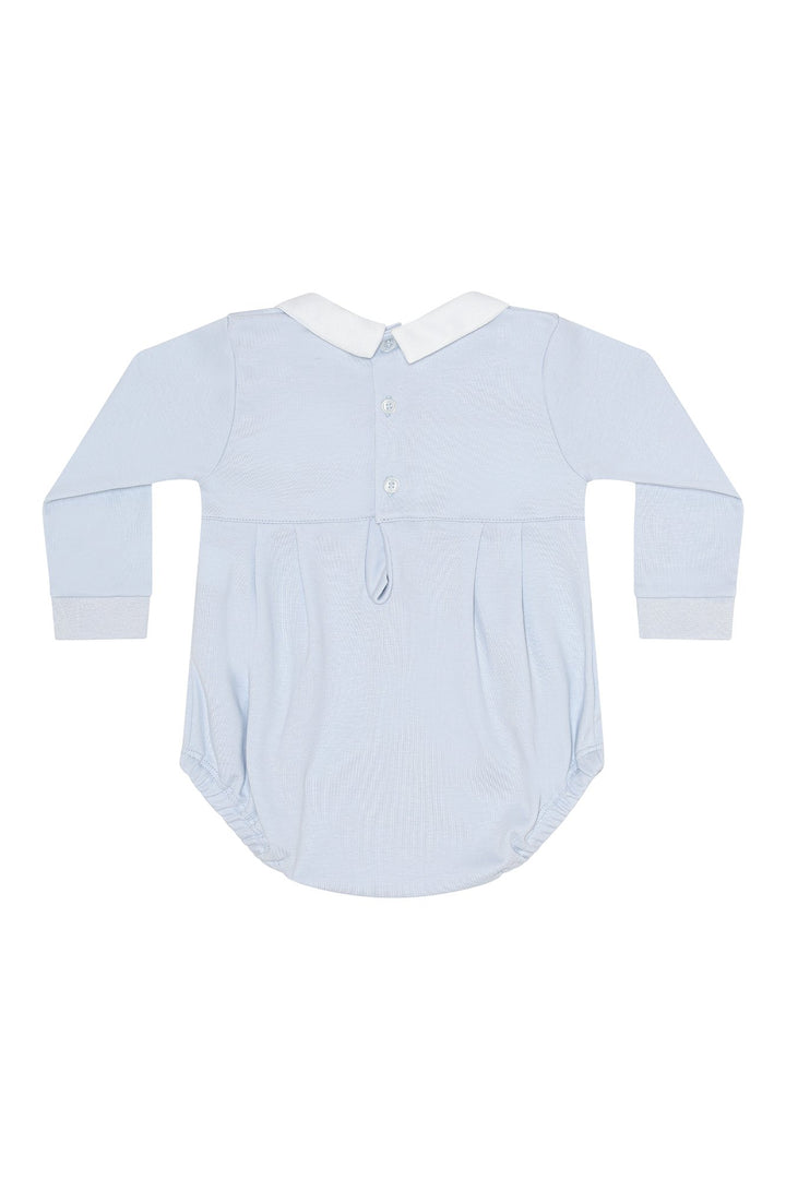 Blue Pumpkin Patch Embroidered Bubble LS