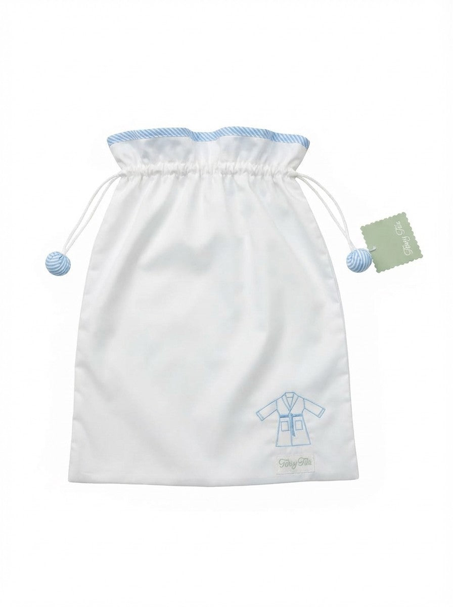 Women’s Luxe Bathrobe-Bleu Pinstripe