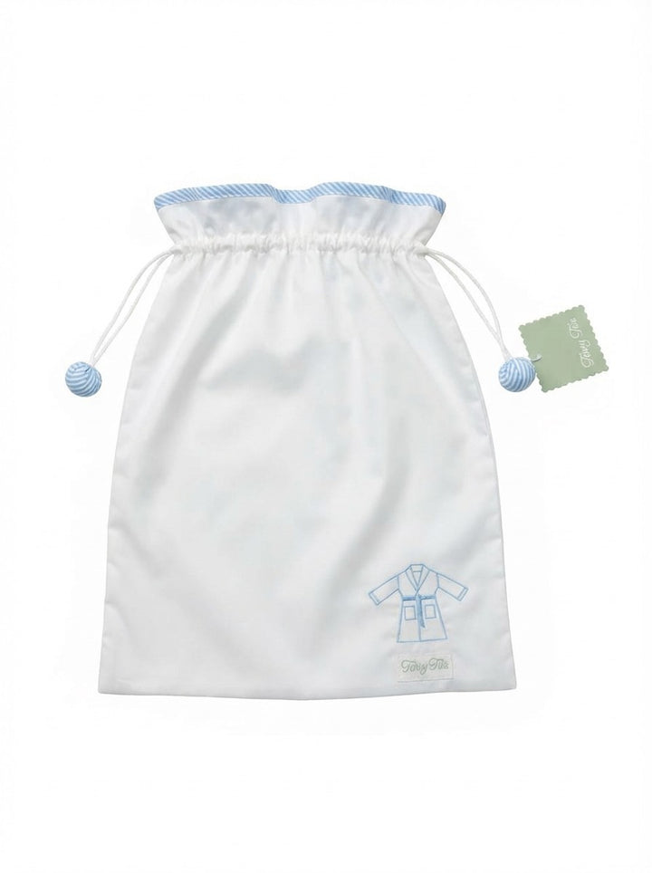 Women’s Luxe Bathrobe-Bleu Pinstripe