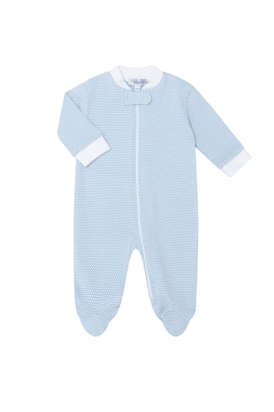 Blue Bubble Zipper Footie- Nellapima