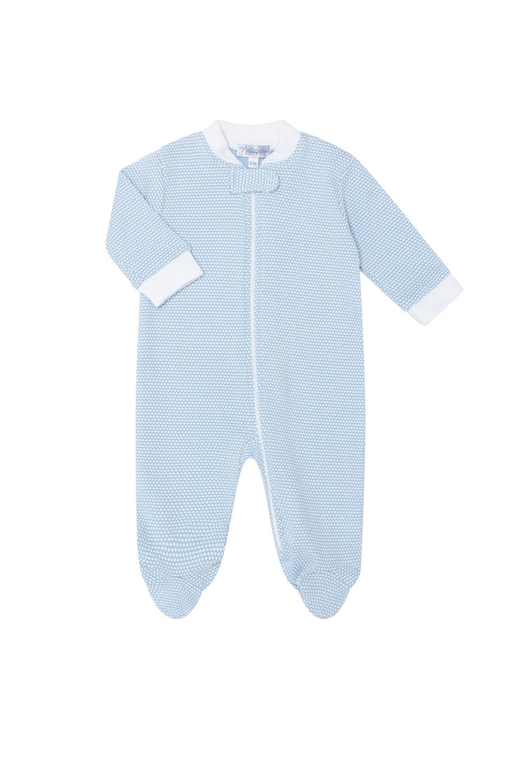 Blue Bubble Zipper Footie- Nellapima
