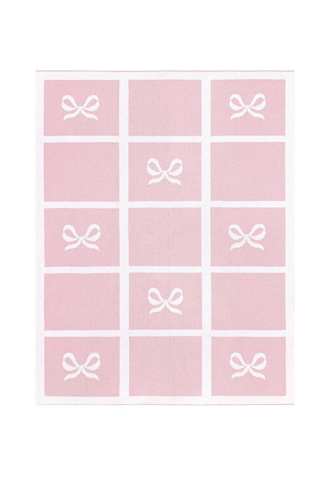 Pink Bow Knit Baby Blanket