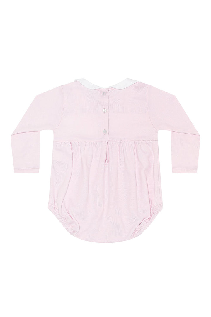 Pink Pumpkin Patch Embroidered Bubble LS