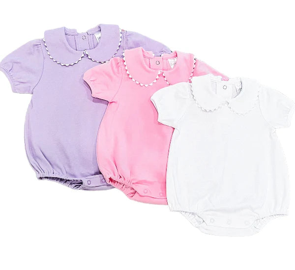 Short Sleeved Scalloped Collared Bubble