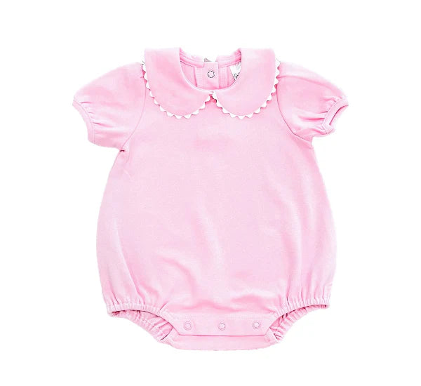 Short Sleeved Scalloped Collared Bubble