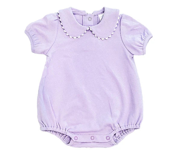 Short Sleeved Scalloped Collared Bubble