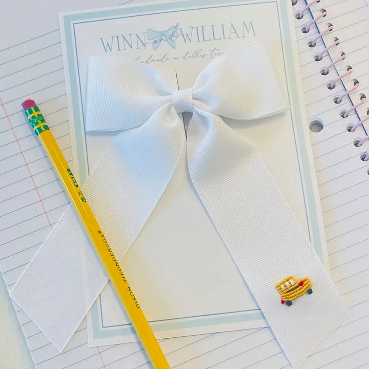 Hand Embroidered Back to School Bows