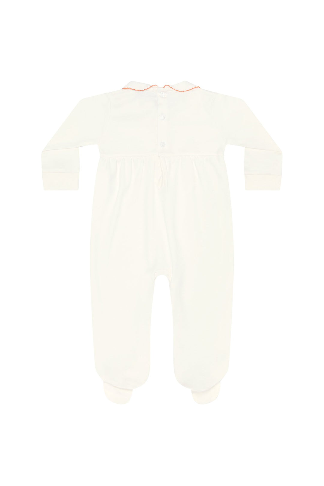 Ivory Pumpkin Patch Embroidered Footie