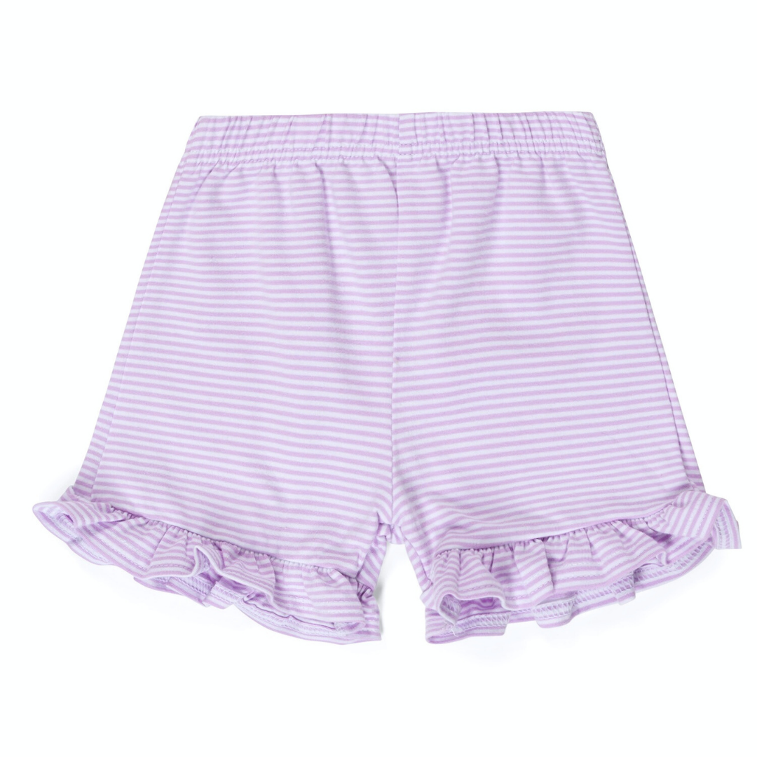 Girls Signature Striped Ruffle Shorts