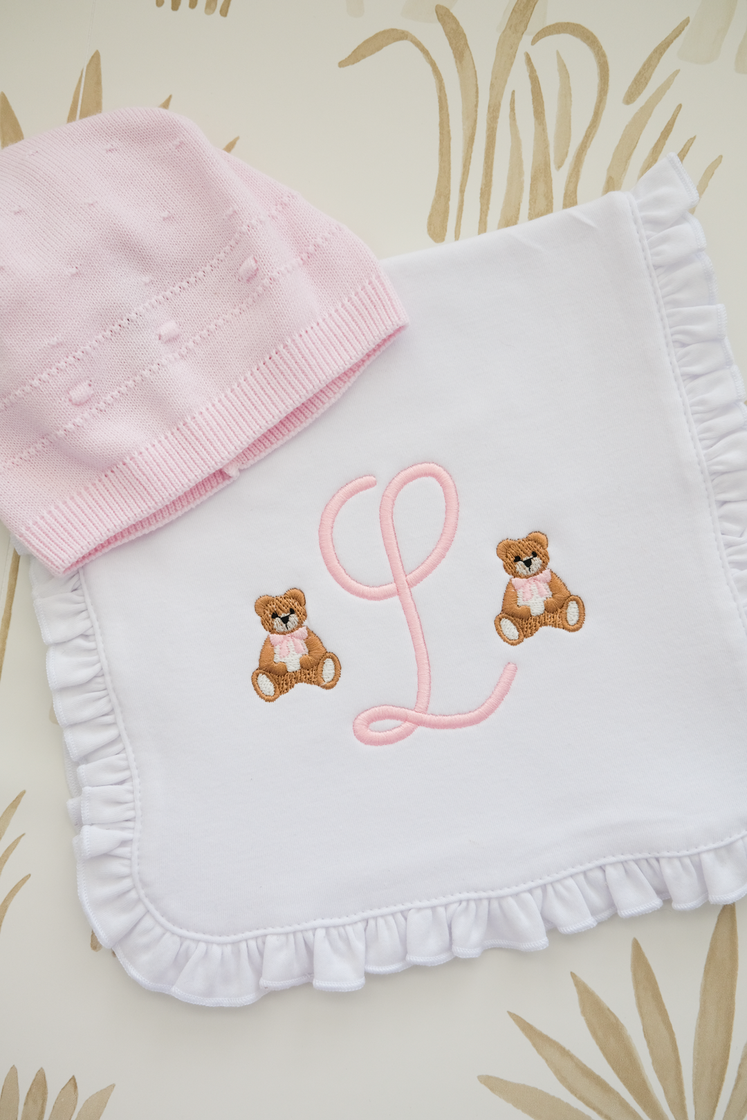 White Ruffle Burp Cloth