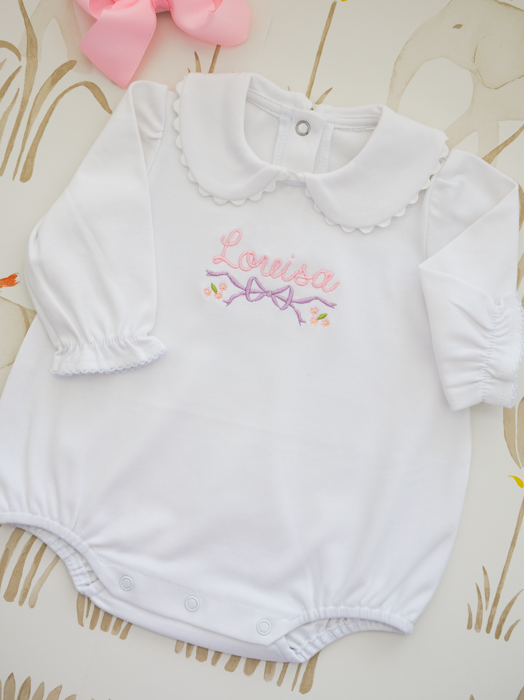 Short Sleeved Scalloped Collared Bubble