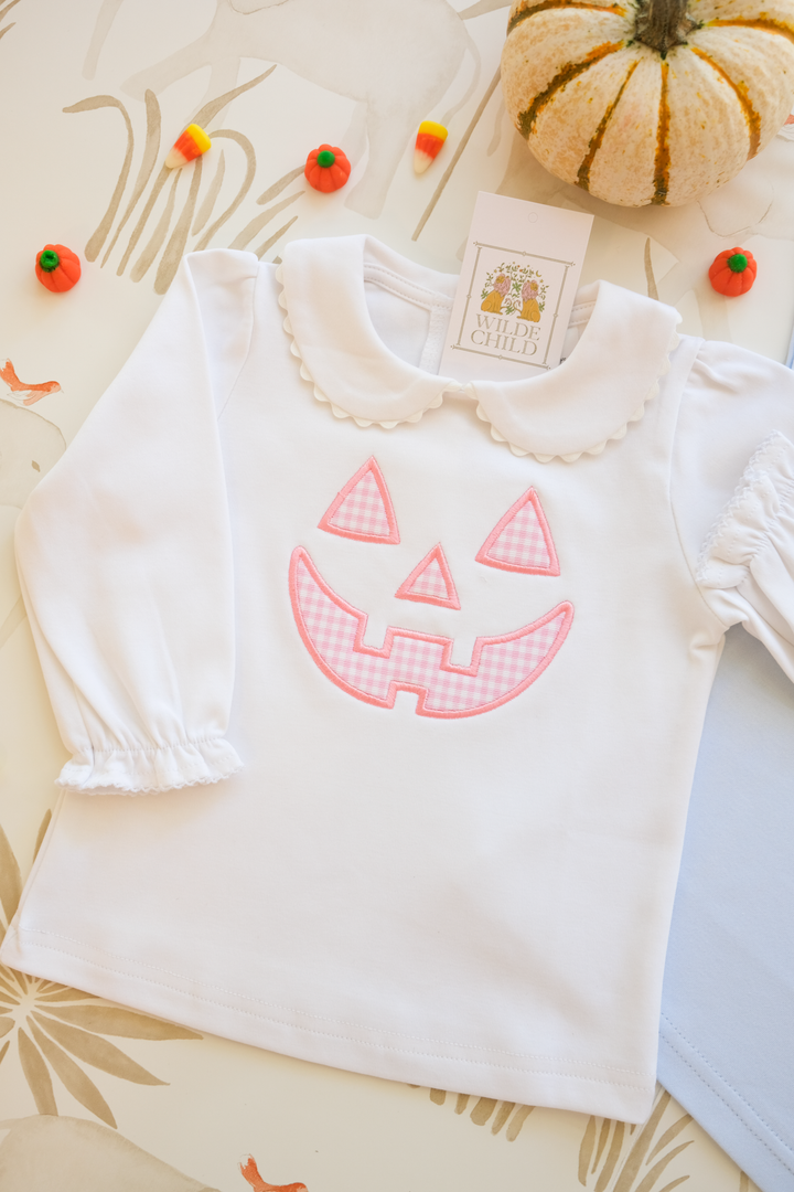 Girl's Scalloped Peter Pan Collar Long Sleeve